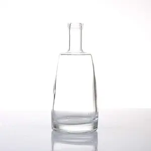 Hot New Product Customized Clear Round Tequila Rum Whisky Liquor Spirit Wine Alcoholic Beverages Glass Bottles