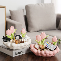 Boîte de rangement pour clés en céramique de luxe moderne, plateau de bureau pour bijoux, cosmétiques et articles divers