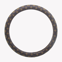 Housse de volant universelle marron monogramme Aire Space en cuir PU de luxe, résistante à l'usure, toucher doux