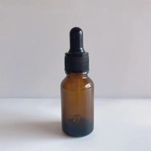 Botella Redonda de Vidrio Cosmético Marrón Esmerilado de 5 ml, 10 ml, 20 ml, 30 ml, 50 ml, 100 ml con Gotero Negro para Aceite - Product Image 3