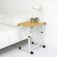 Table de lit multifonctionnelle moderne et durable, bureau portable réglable en hauteur pour l'étude, en contreplaqué, PVC et tube rond, pour chambre et bureau à domicile