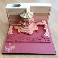 Blocs-notes en papier pour loisirs créatifs, 170 feuilles, motif Château 3D, notes adhésives originales, DIY, cadeau de Noël