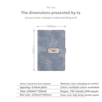 Cuaderno de Notas Grueso para Mujer, Marca This City, con Contraseña, Retro, Encuadernado en Poliuretano, con Cierre, A5, Diario Creativo, Papelería, Bloc de Notas