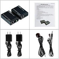 Extensor HDMI Justlink de 60 m (196 pies) sobre un Solo Cable UTP CAT5e/6 LAN RJ45, Compatible con 1080P 3D con Transmisor y Receptor, Salida de Bucle HDMI