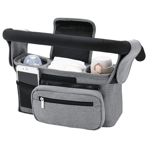Organizador personalizado para cochecito <span class=keywords><strong>de</strong></span> bebé, correas antideslizantes, carrito Oxford con portavasos aislado, bolsa <span class=keywords><strong>de</strong></span> almacenamiento para teléfono/mascotas - Product Image 1