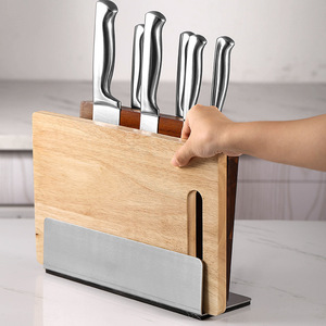 Support magnétique pour couteaux en bois massif 28x10x22,5 cm, double face, pour rangement de couteaux de cuisine, support écologique pour planche à découper - Product Image 3