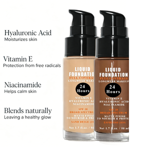 Fond de Teint Liquide Matifiant Couvrance Totale <span class=keywords><strong>SPF</strong></span> <span class=keywords><strong>50</strong></span> Longue Tenue Effet Éclaircissant Marque Blanche – Correcteur Teinté et Crème BB pour le Visage - Product Image 3