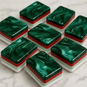 Fichas de Mahjong Ligeras Premium Tablevibe con Diseño de Ciervo Navideño y Copo de Nieve para Entretenimiento en Fiestas - Product Image 2