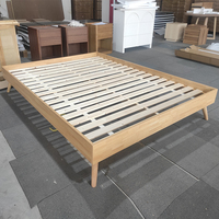 Cadre de lit en bois simple, double, queen, king, style nordique, vente en gros d'usine, base de lit à vendre