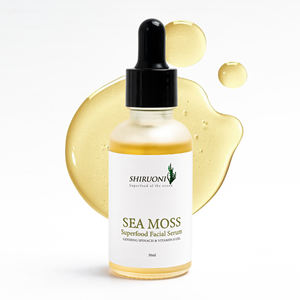 Marque privée Logo personnalisé Sérum hydratant visage à la mousse de mer à l'aloe vera et au ginseng, aux <span class=keywords><strong>épinards</strong></span> et à la vitamine E à l'huile organique - Product Image 2