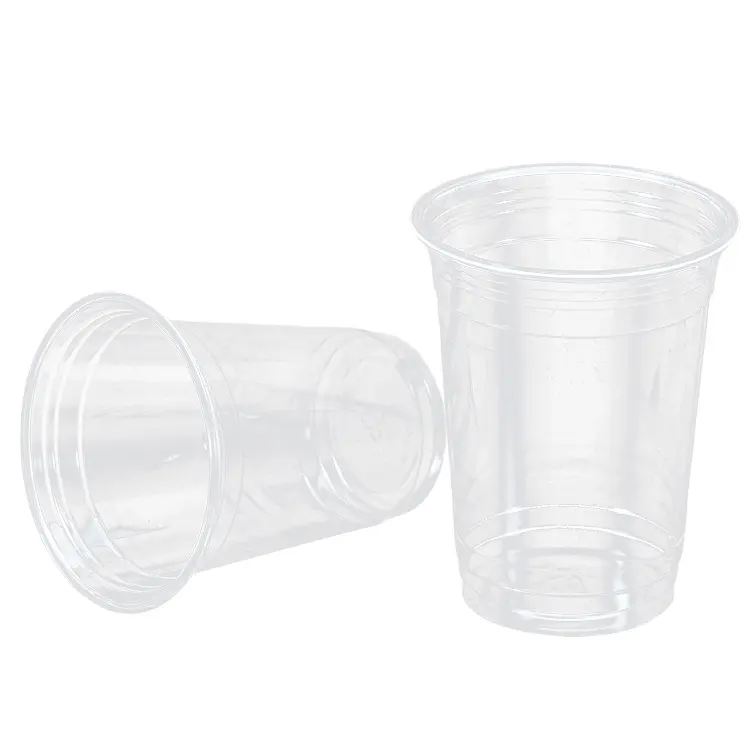 China fabricante descartável transparente pla/pet/pp plástico descartável copo de sobremesa com tampa da bebida copo de plástico