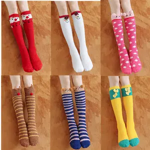 New design girl's plush socks Coral velvet soft warm winter Christmas leg warmer stockings