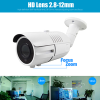 Caméra de surveillance extérieure longue portée CMOS 5MP 8MP 1080P avec objectif varifocal 2.8-12mm grand angle et vision nocturne infrarouge analogique