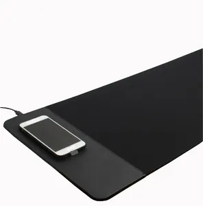 Uzun kauçuk sürümü renkli 15W telefon şarj cihazları hızlı şarj QI Mouse Pad kablosuz şarj cihazı