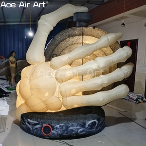 <span class=keywords><strong>Alice</strong></span> nel paese delle meraviglie gigantesco orologio gonfiabile palloncino bianco coniglio oro gonfiabile orologio a mano con luce a LED - Product Image 6