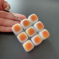 Llavero Antiestrés con Teclas Multifunción en Forma de Pan, Juguete Sensorial para Dedos con Interruptor Mecánico, Novedoso Colgante para Bolsa