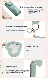 Promotion Portable <b>Lipstick</b> Bag Flip Cover With Button Pu Leather Coin Purse With Mirror <b>Lipstick</b> <b>Mini</b> Cosmetics Bagpendant - Product Image 2