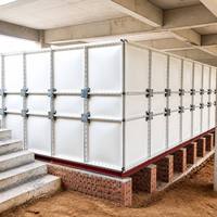 Réservoir d'eau sectionnel en PRV robuste, réservoir modulaire en panneaux FRP pour système de protection incendie et besoins de stockage d'eau d'urgence