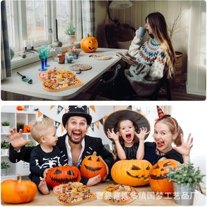 Bamboo Alphabet <b>Tray</b> BOO Wooden Serving <b>Tray</b> For Party <b>Snacks</b> And Fruits Decorative Food Display Platter - Product Image 4