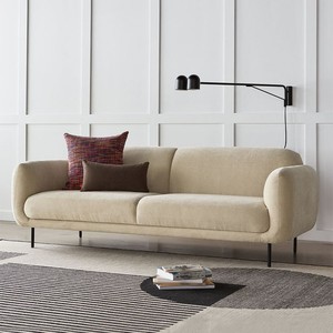 Hiện Đại Ý Cao-End Ba-Chỗ Ngồi Sofa Đơn Giản Thẳng Hàng Thiết Kế Nhung Vải Thép Không Gỉ Chân Cho Khách Sạn Biệt Thự - Product Image 3