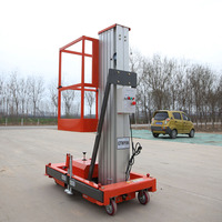 Tables élévatrices hydrauliques doubles en alliage de 4m à 10m, plateforme élévatrice électrique verticale à mât unique en alliage d'aluminium pour personnel