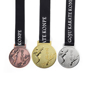 工場カスタムスポーツメダル金属亜鉛合金ダイスタンピング3Dゴールドシルバー銅メダル柔道空手テコンドー賞メダル - Product Image 2