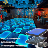 Piso de Baile LED 3D con Espejo Mate IP65 a Prueba de Agua, 30x30 pies, Iluminación Inalámbrica Magnética para Eventos y Espectáculos