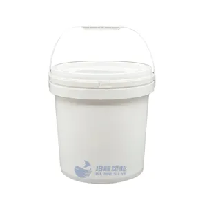 12L PP white plastic bucket with tear strip lid for Exterior Wall Stone like Paint