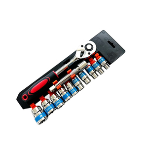 Kit de clés à douilles à cliquet 1/2 pouce, 12 pièces, douilles codées par couleur bleues avec barre d'extension, ensemble d'outils manuels pour réparation automobile - Product Image 1