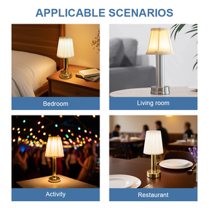 Nhà Máy Bán Buôn Nhà Hàng Cafe Xách Tay USB Có Thể Sạc Lại Vải Chụp Đèn Không Dây Bảng Đèn Ánh Sáng Ban Đêm - Product Image 4