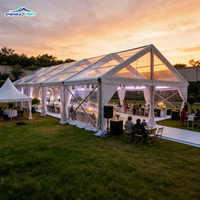 Grandes tentes de fête en PVC transparent de 20 x 30 mètres, tentes de mariage avec rideaux, décoration avec doublure, tentes de glamping géantes pour l'extérieur