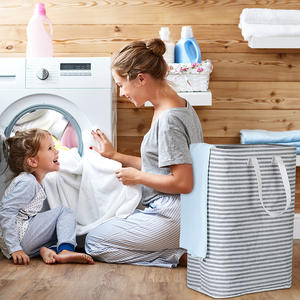 <span class=keywords><strong>Amazon</strong></span> Venta caliente 2023 juguete plegable tela de lona rayas cajas de almacenamiento impermeables lavandería baño cesta de almacenamiento - Product Image 2