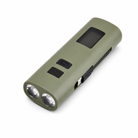 Linterna LED Recargable Z818 Verde ABS con Banco de Energía Integrado USB/Tipo-C, Resistente al Agua IP44, 400 Lúmenes, Modo Alto/Bajo/Flash/Rojo, para Camping