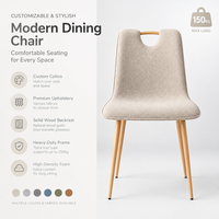 Chaise cuillère de style scandinave B2B, design minimaliste, assise en tissu léger, pieds en fer, pour maison, bureau, salle à manger, durable, écologique, en gros