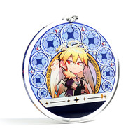 Porte-clés personnalisé VOGRACE en acrylique transparent, motif dessin animé, breloques en époxy transparent avec impression feuille d'or, porte-clés estampé à chaud