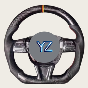 Volant sport en cuir de qualité supérieure YZ Sport Style avec fibre de carbone pour SEAT <span class=keywords><strong>Leon</strong></span> 2013-2020 MK3 5F <span class=keywords><strong>Cupra</strong></span> 2012-2020 Pièces de tuning - Product Image 1
