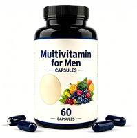 Multivitamine capsules voor mannen, dagelijks voedingssupplement voor mannen, 60 stuks, multivitamine met gemengd fruit & groenten voor mannelijk welzijn