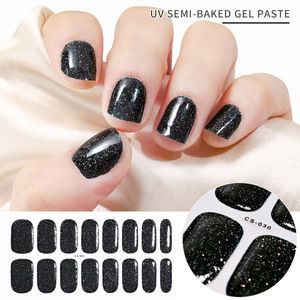 16 autocollants pour ongles en gel UV semi-durci à paillettes, 3D, couvrance totale, imperméables, non toxiques, écologiques, style Ins, à polymériser à la lampe - Product Image 6