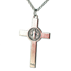 높은 품질 종교 보석 가톨릭 십자가 안티-실버 St.Benedict 펜던트 <span class=keywords><strong>50cm</strong></span> 길이 크로스 목걸이 도매 - Product Image 2
