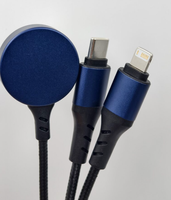 Câble de charge sans fil en aluminium 6-en-1 pour Apple Watch iPhone USB-C Light Up 120cm Eco Smartwatch