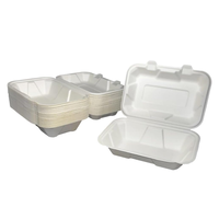 Nouvelles Boîtes Alimentaires Jetables en Bagasse de Canne à Sucre – Contenants Clamshell en Pulpe de Canne à Sucre Naturelle pour Plats à Emporter