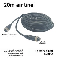 Câble d'extension vidéo 4 broches 20 m (66 pi) pour caméra de recul, voiture, camion, DVR, MDVR, moniteur – Câble aviation 4 broches