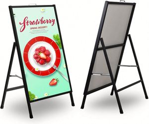 Outdoor A-<b>Frame</b> Sidewalk Sign 24x36 Inch Sandwich Board Advertising Poster Stand for Cafe Shop Retail Store - Product Image 5