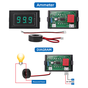 <span class=keywords><strong>DL85</strong></span> AC 60-500V 110V 220V 380V 100A Afficheur double tension et courant, détecteur, voltmètre LED, ampèremètre, compteur AC, testeur de tension et de courant - Product Image 5