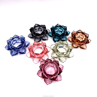 Bocaux à bougies en vrac, porte-bougie en verre de luxe en forme de lotus, bougeoirs, candélabres, centre de table décoratif pour la maison