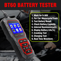 Analizador de Baterías Automotriz Digital BT60 12V/24V, Herramienta de Diagnóstico para Autos, Camiones, Vehículos Recreativos