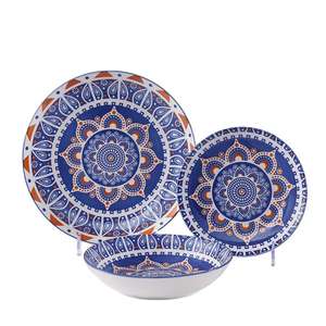 Assiettes à soupe en céramique colorées de style marocain, ensemble d'assiettes en porcelaine, plats profonds vibrants, vente en gros, vaisselle bohème - Product Image 6