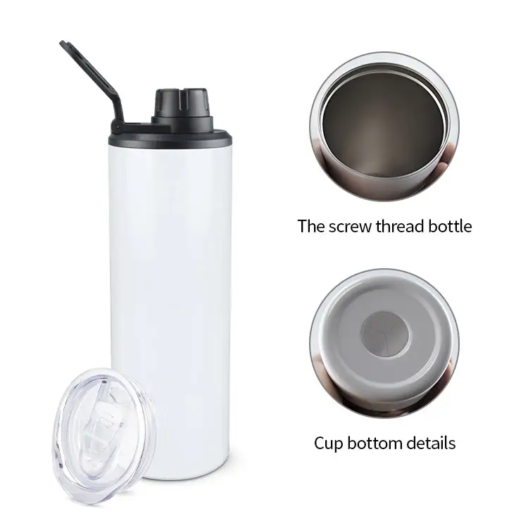 Abd depo 2 kapaklı paslanmaz çelik vakum yalıtımlı kahve seyahat kupa malzemeleri yeniden kullanılabilir boş süblimasyon 20 oz tumblers