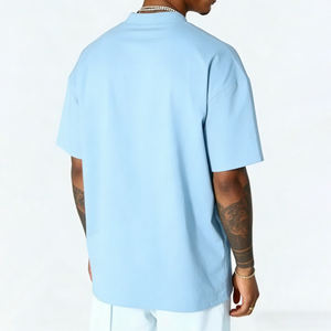 Camiseta de Hombre de Lujo, Hombros Caídos, Cuello Redondo, Camisetas Lisas para Diseño Personalizado, 100% Algodón, Gruesa, Talla Grande - Product Image 2