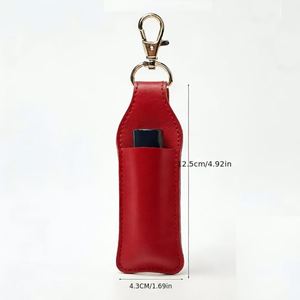 Fashion Personalized PU Leather Lipstick Protective Case Keychain Single Holder Portable Travel <b>Mini</b> Perfume Bottle Storage <b>Bag</b> - Product Image 6
